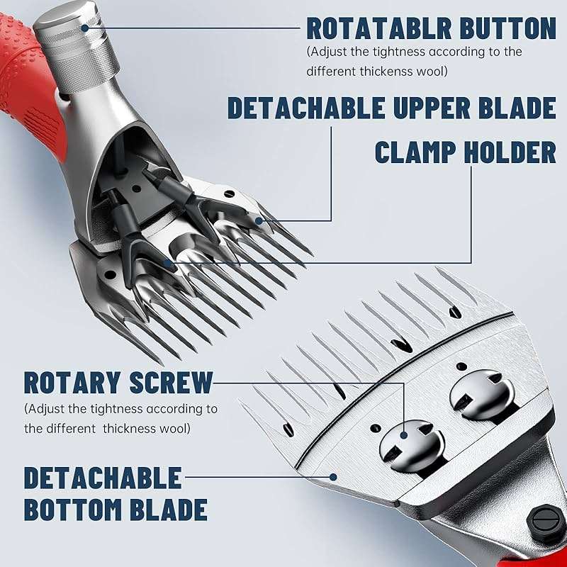 Dragro 1000W Electric Sheep Shears, Professional Sheep Clippers, Animal Grooming Clippers for Horse Alpacas Goats, Farm Livestock Shearing Machine-Grooming Kit Animal Hair Cutting - Image 4