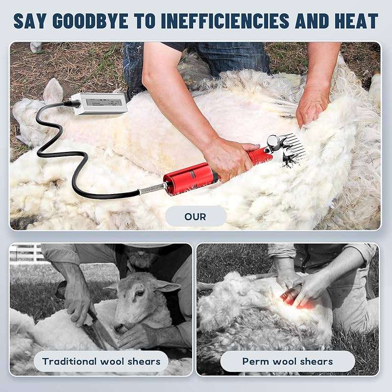 Dragro 1000W Electric Sheep Shears, Professional Sheep Clippers, Animal Grooming Clippers for Horse Alpacas Goats, Farm Livestock Shearing Machine-Grooming Kit Animal Hair Cutting - Image 6