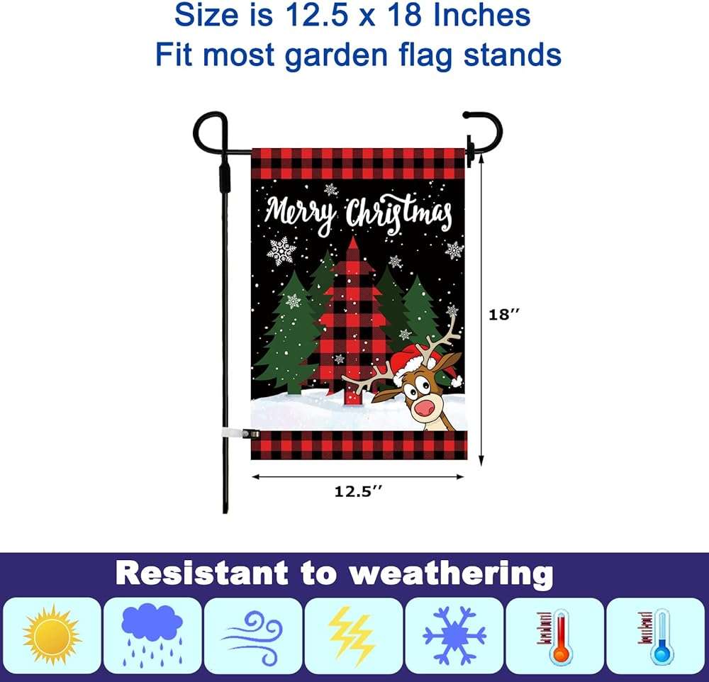 Pating Seasonal Garden Flags Set of 12 Double Sided 12 x 18 Inch, Small Yard Flags for Outside, Christmas Halloween Easter Valentine's Day Outdoor Decor, Holiday Garden Decorations for All Seasons - Image 2