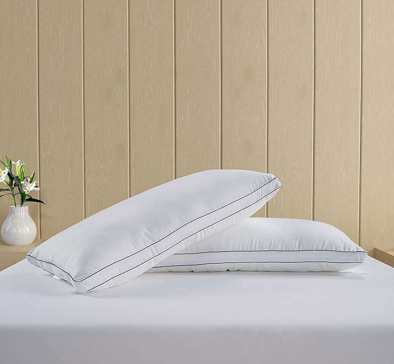 LANE LINEN Pillows Standard Size Set of 4 (20"x30") - Hotel Pillows for Side, Back & Stomach Sleepers, Cooling Pillow for Bed, Medium Firm Down Alternative Fill, Soft & Fluffy - White Pillow - Image 5