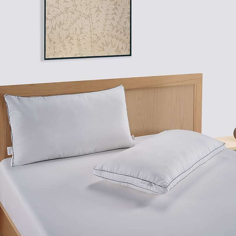 LANE LINEN Pillows Standard Size Set of 4 (20"x30") - Hotel Pillows for Side, Back & Stomach Sleepers, Cooling Pillow for Bed, Medium Firm Down Alternative Fill, Soft & Fluffy - White Pillow - Image 8