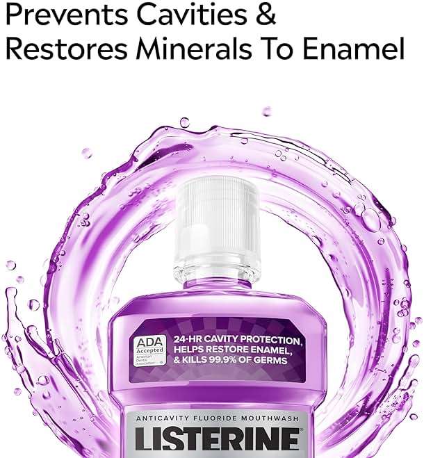 Listerine Mouthwash Total Care Anti Cavity Treatment for Adults Kills 99.9% of Bad Breath Germs in Intense Mint Antibacterial Fluoride Mouthwash, 2 pack of 33.8 fl oz​ - Image 3