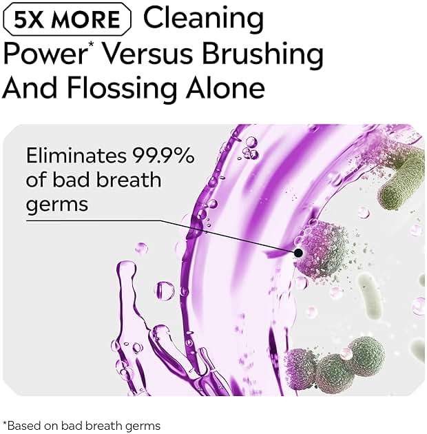 Listerine Mouthwash Total Care Anti Cavity Treatment for Adults Kills 99.9% of Bad Breath Germs in Intense Mint Antibacterial Fluoride Mouthwash, 2 pack of 33.8 fl oz​ - Image 5
