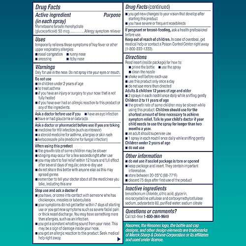 Nasonex 24HR Allergy Nasal Spray, Non-Drowsy, Scent-Free Mist, Allergy Symptoms + Nasal Congestion, Full Prescription Strength, 120 Sprays - Image 4