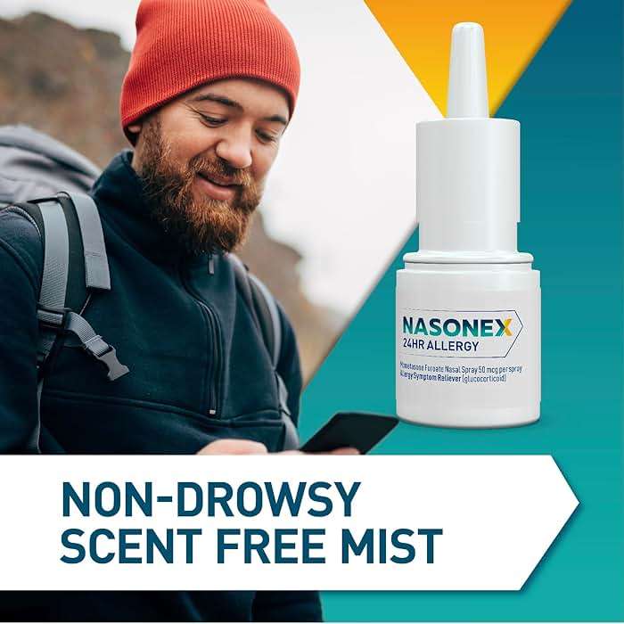 Nasonex 24HR Allergy Nasal Spray, Non-Drowsy, Scent-Free Mist, Allergy Symptoms + Nasal Congestion, Full Prescription Strength, 120 Sprays - Image 8