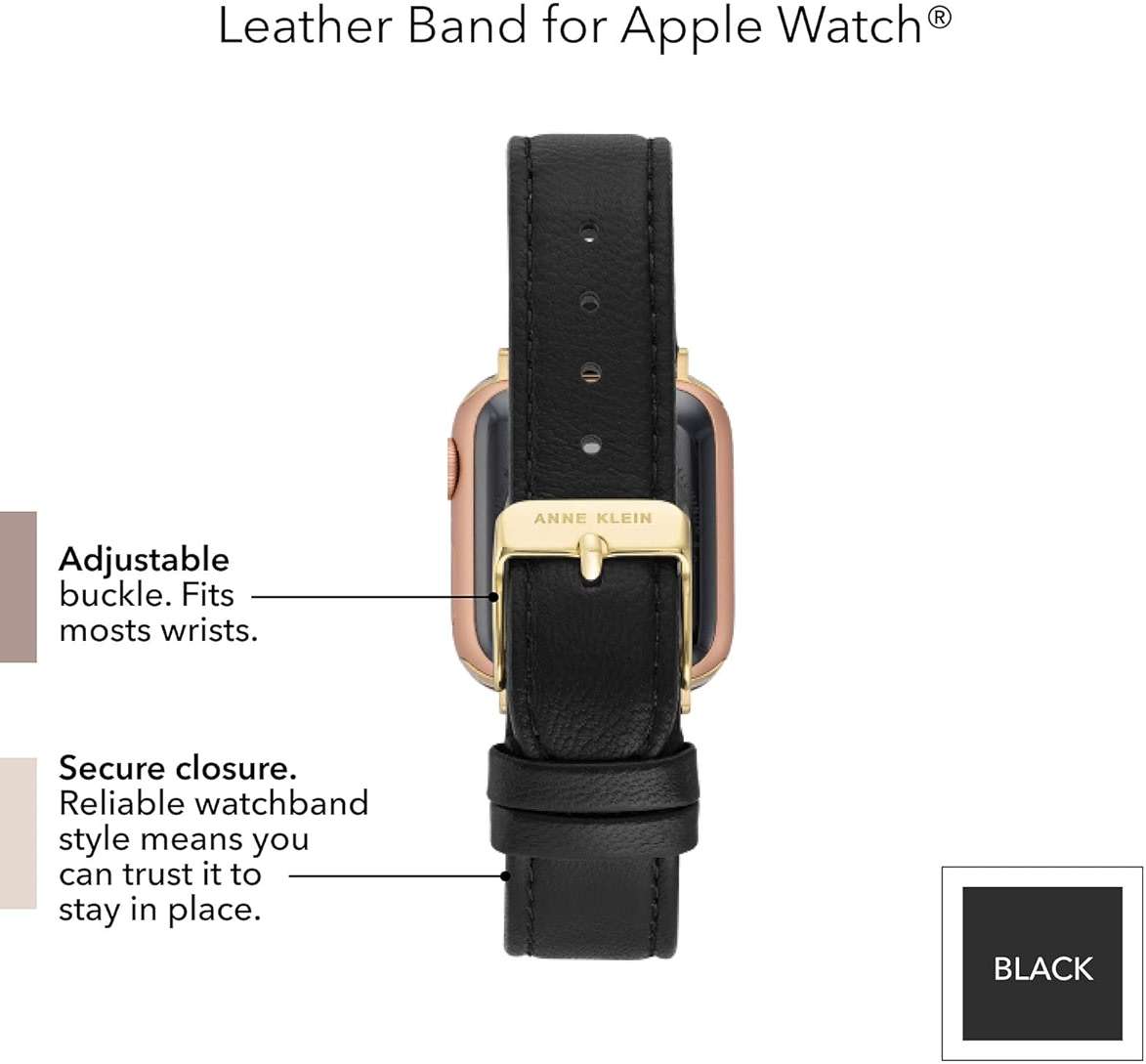 Anne Klein Leather Fashion Band for Apple Watch Secure, Adjustable, Apple Watch Band Replacement, Fits Most Wrists - Image 5