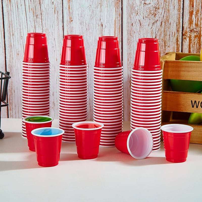 Lilymicky 300 PACK 2 oz Plastic Shot Glasses, Red Disposable Shot Cups, Mini Red Shot Cups, 2 oz Party Cups for Halloween Christmas Party - Image 7