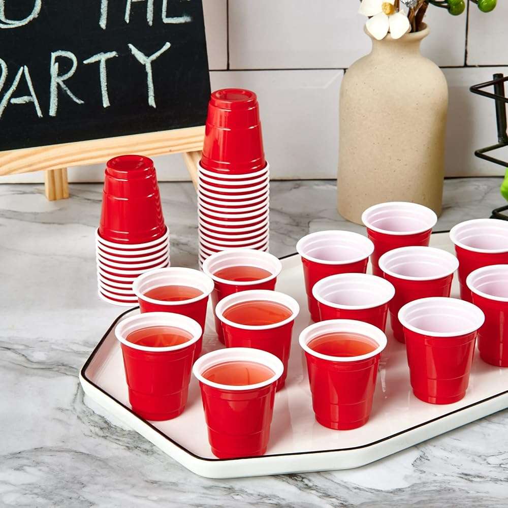 Lilymicky 300 PACK 2 oz Plastic Shot Glasses, Red Disposable Shot Cups, Mini Red Shot Cups, 2 oz Party Cups for Halloween Christmas Party - Image 8