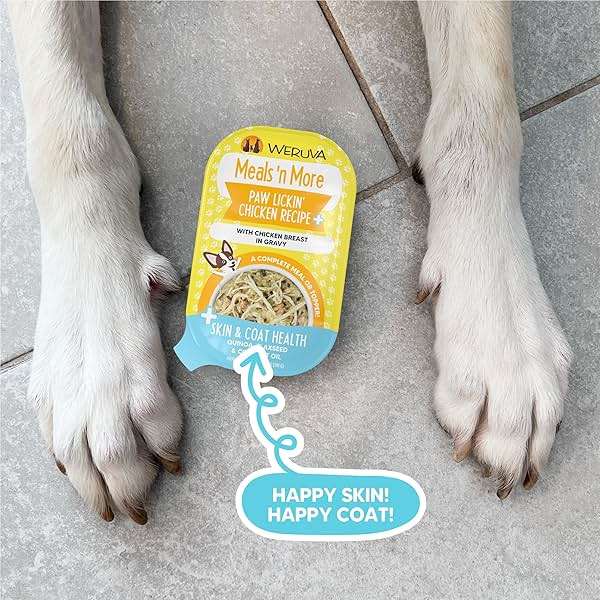 Weruva Meals 'n More Natural Wet Dog Food, Woof Woof Floof! Skin & Coat Health Variety Pack, 3.5oz Cup (Pack of 10) - Image 9