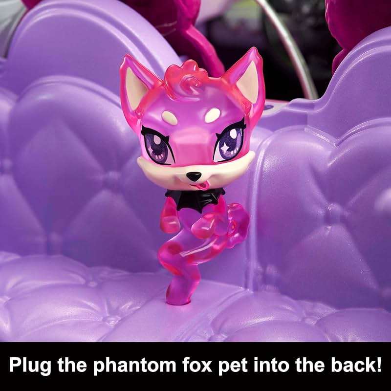 Monster High Toy Car, Ghoul Mobile with Pet and Cooler Accessories, Purple Convertible with Spiderweb Details - Image 4