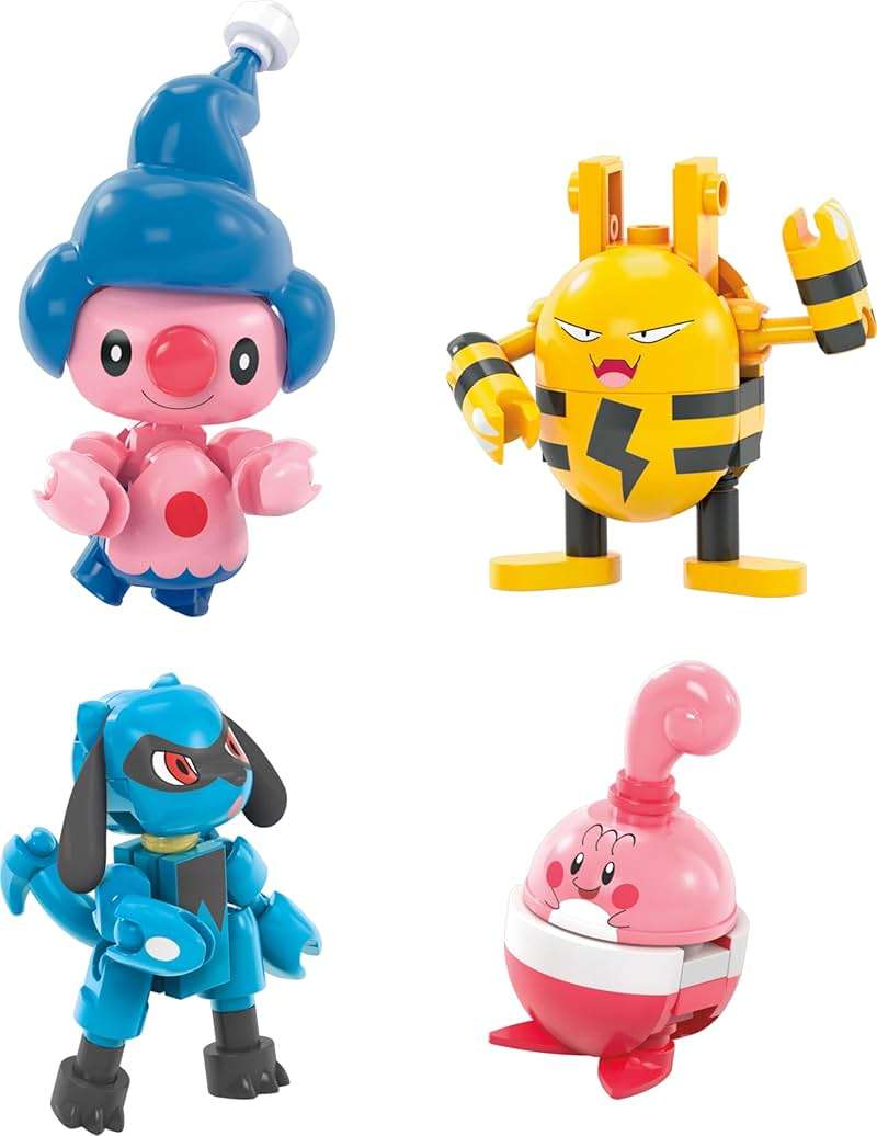 MEGA Pokemon Building Toys Set Trainer 8 Pack with 189 Pieces, 8 Articulated and Poseable Characters, 2 Inches Tall, for Kids - Image 4