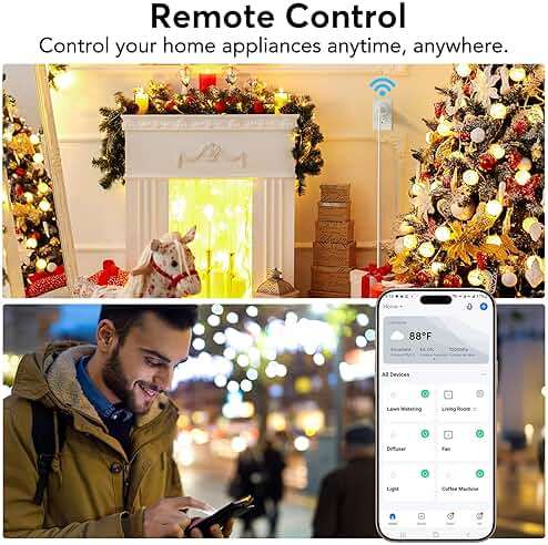 EIGHTREE Smart Plug, WiFi Outlet Works with Alexa & Google Home, Smart Home Socket with Remote Control & Timer Function, 2.4GHz WiFi Only, 4 Packs - Image 3