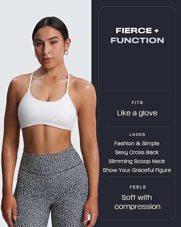 Aoxjox Women's Workout Sports Bras Fitness Trinity Ivy Low Impact Bra Yoga Crop Tank - Image 5