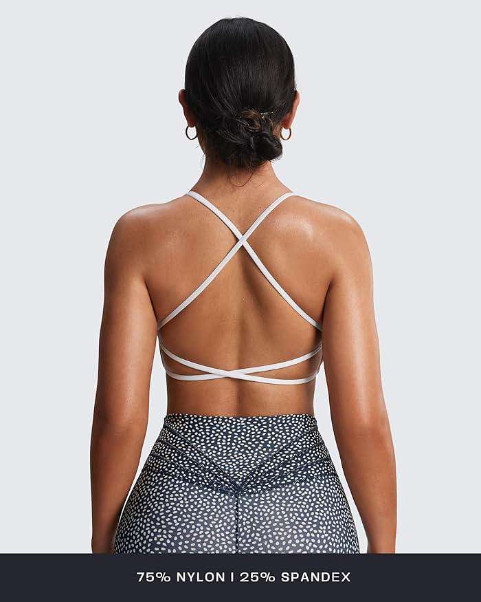 Aoxjox Women's Workout Sports Bras Fitness Trinity Ivy Low Impact Bra Yoga Crop Tank - Image 6