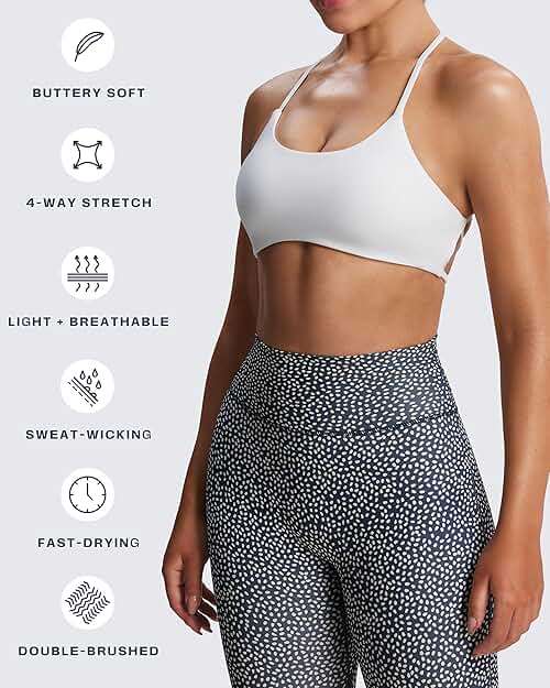 Aoxjox Women's Workout Sports Bras Fitness Trinity Ivy Low Impact Bra Yoga Crop Tank - Image 7