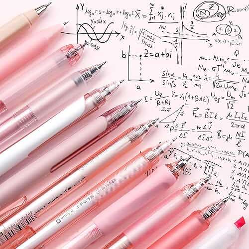 Four Candies Rose Series Gel Pens, Cute Writing Pens with Black & Pink Ink, 0.5 mm Smooth Fine Point, School Office Supplies Girly Stationery Aesthetic Desk Accessories for Women, Set of 12 - Image 3
