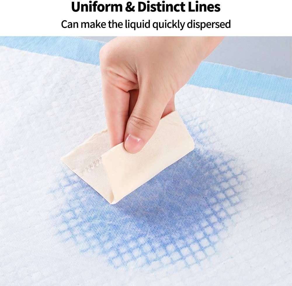 Amakunft Rabbit Pee Pads, Pet Toilet/ Potty Training Pads, Super Absorbent Guinea Pig Disposable Diaper for Hedgehog, Hamster, Chinchilla, Cat, Reptile and Other Small Animal (50pcs-18 x13, Blue) - Image 4