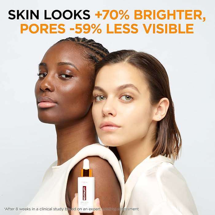 L'Oreal Paris Revitalift 12% Pure Vitamin C Serum, Brightening Serum For Face with Vitamin E, Salicylic Acid, 1 oz + Moisturizer Sample - Image 4