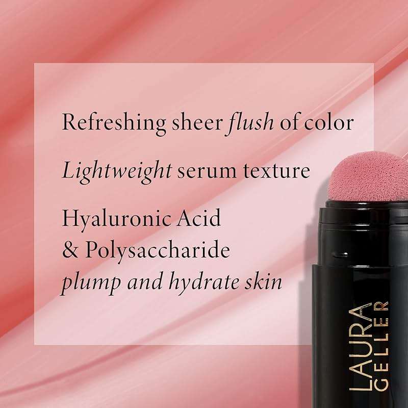 LAURA GELLER NEW YORK Serum Blush Tint, Lightweight Liquid Blush for Cheeks, Weightless Watercolor Sheer Finish, Practical Pink - Image 3