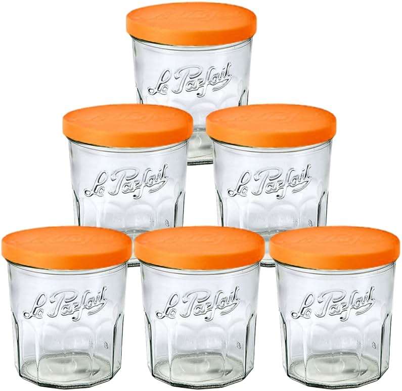 Le Parfait 11oz (324ml) French Glass Jars with Lids – Reusable, Zero Waste Dessert Cups for Yogurt, Overnight Oats, Snacks & Drinks – Dishwasher Safe, Made in France 6PK - Image 1