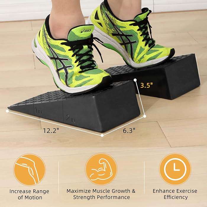 Paterlof Squat Wedge for Easier Squats: 2-Pack Non-Slip Blocks with Guides | Improve Knees Ankles Mobility for Split Squats Weightlifting Deadlitf Fitness Enthusiasts Home Exercisers Daily Workout - Image 4