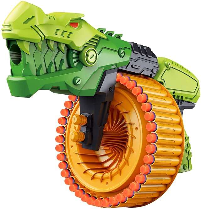 Toy Gun Toy Foam Blasters with 120 Foam Bullets, 40-Dart Rotating Drum, Foam Dart Gun Shooting Game for Indoor Outdoor Activity, Dinosaur Toys Birthday Xmas Gifts for Kids, Teens, Adults 6+ - Image 1