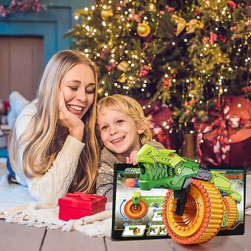Toy Gun Toy Foam Blasters with 120 Foam Bullets, 40-Dart Rotating Drum, Foam Dart Gun Shooting Game for Indoor Outdoor Activity, Dinosaur Toys Birthday Xmas Gifts for Kids, Teens, Adults 6+ - Image 7