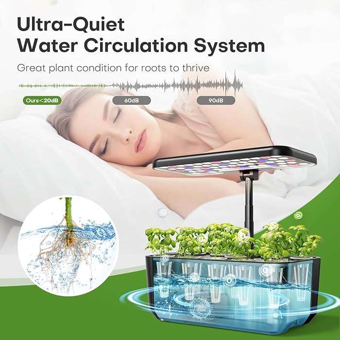 Ahopegarden Indoor Garden Hydroponics Growing System: 10 Pods Plant Germination Kit Herb Vegetable Growth Lamp Countertop with LED Grow Light - Hydrophonic Planter Grower Harvest Lettuce - Image 6