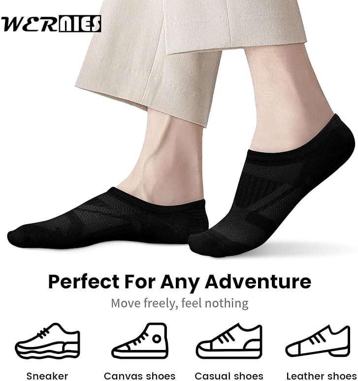 wernies No Show Socks Women - 8 Pairs Ankle Socks for Women, Low Cut Socks Short Cotton Socks, Invisible Casual Socks - Image 7