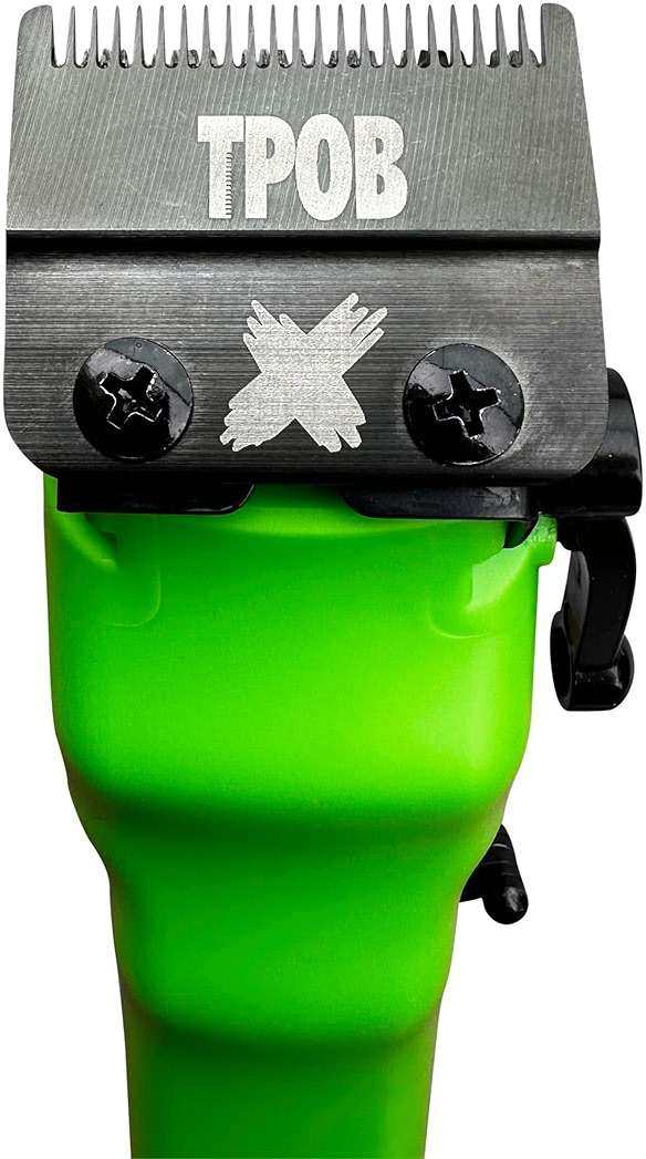 TPOB Slime 2 Barber Hair Clippers for Men 6800 RPM with Matte Green Case and X Fade Blade - Image 4