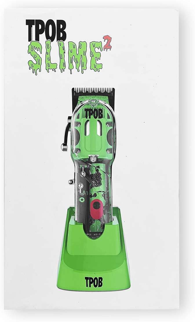 TPOB Slime 2 Barber Hair Clippers for Men 6800 RPM with Matte Green Case and X Fade Blade - Image 8