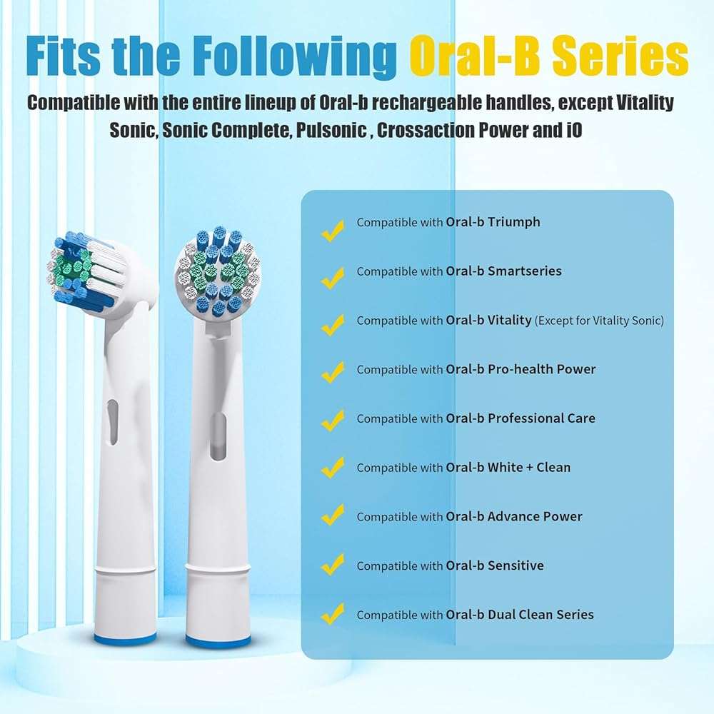 8 Pcs Replacement Toothbrush Heads Compatible with Oral B Braun, Professional Electric Toothbrush Brush Heads Refills for Oral-B Pro 500/750/1000/1500/3000/3757/5000/7000/7500/8000 - Image 2