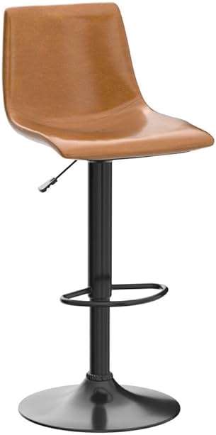Waleaf Adjustable Swivel Bar Stools Set of 2, Modern Counter Height Barstools with Ergonomic Backrest, 350LBS PU Leather Bar Chairs for Kitchen Island,Larger Metal Base Upholstered Pub Barstool - Image 5