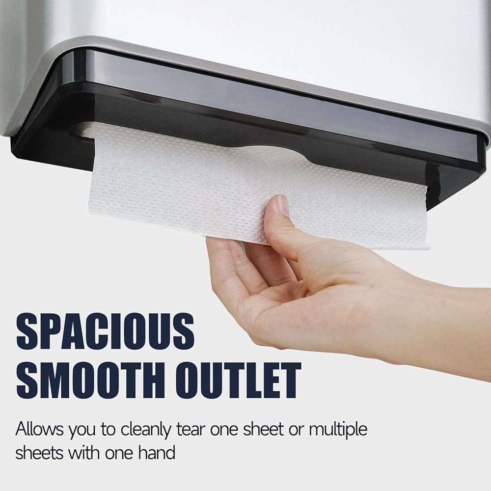 AIKE Wall Mount Paper Towel Dispenser, Fit Multifold Paper Towel Folded Size 10"x3.1" or Smaller, 200 Sheets Capacity Silver Finish - Image 5