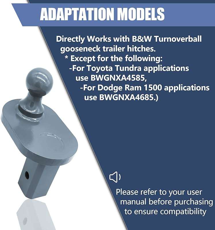 GNXA4085, 4" Offset Ball Compatible With B&W Turnoverball Gooseneck Trailer Hitches, Heavy Duty Extender | 20000 lbs GTW/ 5000 lbs VTW, 2-5/16 Inch Diameter - Image 2