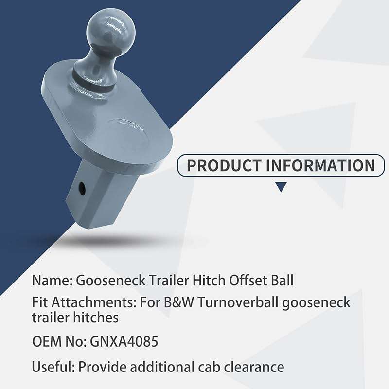 GNXA4085, 4" Offset Ball Compatible With B&W Turnoverball Gooseneck Trailer Hitches, Heavy Duty Extender | 20000 lbs GTW/ 5000 lbs VTW, 2-5/16 Inch Diameter - Image 3