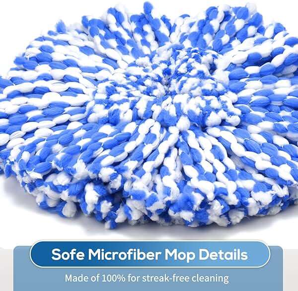 4 Pack RinseClean Spin Mop Replacement Head Spin Mop Refills Compatible with O Ceda RinseClean Dual System, Microfiber Mop Easy Cleaning Floor Head Mo-p for Floor Cleaning RinseClean 2 Tank System - Image 5