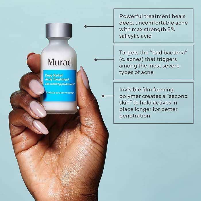 Murad Deep Relief Acne Spot Treatment with 2% Salicylic Acid – Patch-Like Liquid Treatment for Deep, Hormonal Acne & Breakouts – 1 Fl Oz - Image 2