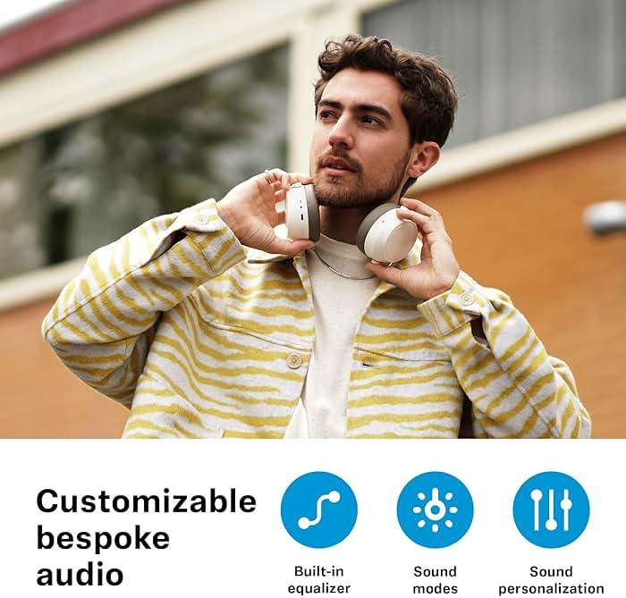 Sennheiser Momentum 4 Wireless Noise Cancelling Headphones - Bluetooth Headset for Crystal-Clear Calls with Adaptive Noise Cancellation, Over-Ear Headphones, 60h Battery Life, Folding Design, Black - Image 7