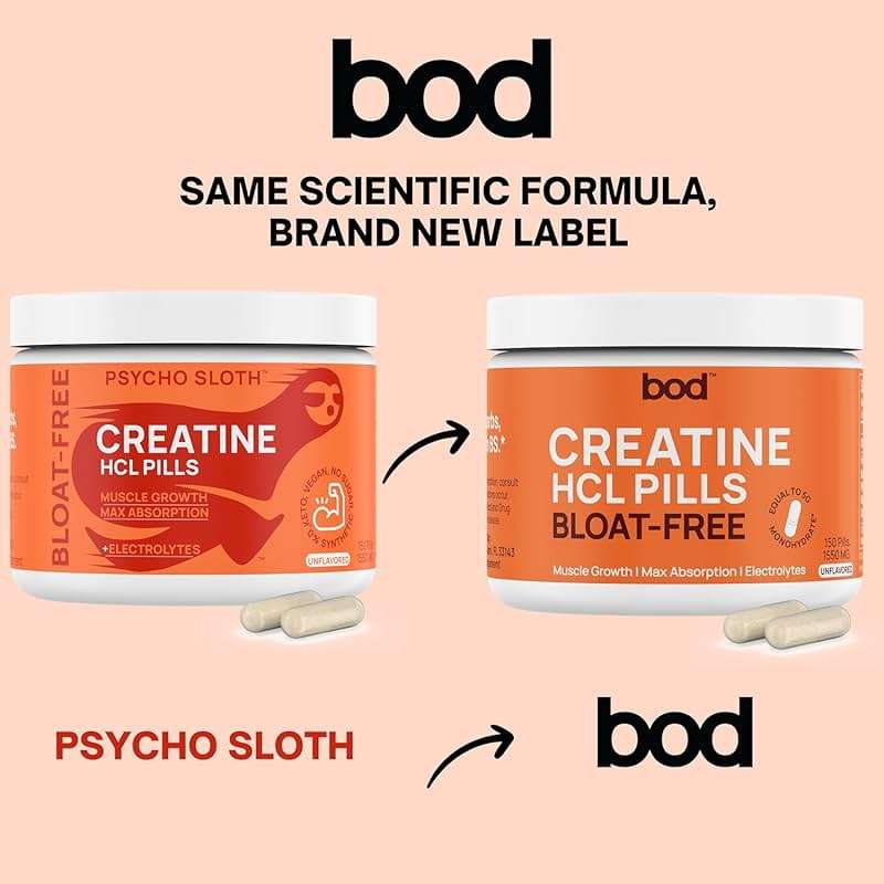 Bod Creatine HCL Capsules – 150 Pills | Creatine Hydrochloride Supplement for Men & Women | Easy-to-Swallow Alternative to Monohydrate Powder, Unflavored & Keto-Friendly - Image 2