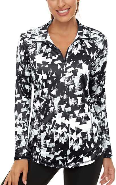 LURANEE Womens UPF 50+ Long Sleeve 1/4 Zip Pullover Athletic Hiking Running Workout Tops - Image 1