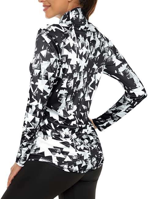 LURANEE Womens UPF 50+ Long Sleeve 1/4 Zip Pullover Athletic Hiking Running Workout Tops - Image 3