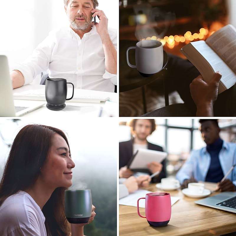 Nextmug - Temperature-Controlled, Self-Heating Coffee Mug (Black - 14 oz.) - Image 7
