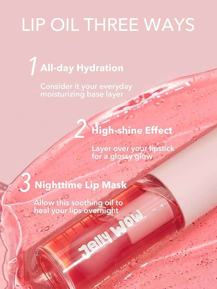 SHEGLAM Jelly Wow Hydrating Non-Sticky Lip Oil Moisturizing Plumping Lip Gloss - Berry Involved - Image 2