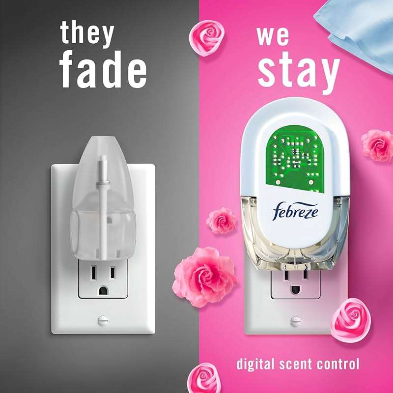 Febreze Plug-In Air Freshener, Odor-Fighting Scented Oil Starter Kit, Air Fresheners for Home and Bathroom and Kitchen, Long Lasting for Strong Odors, Downy April Fresh Scent, Warmer + 2 Refill - Image 5
