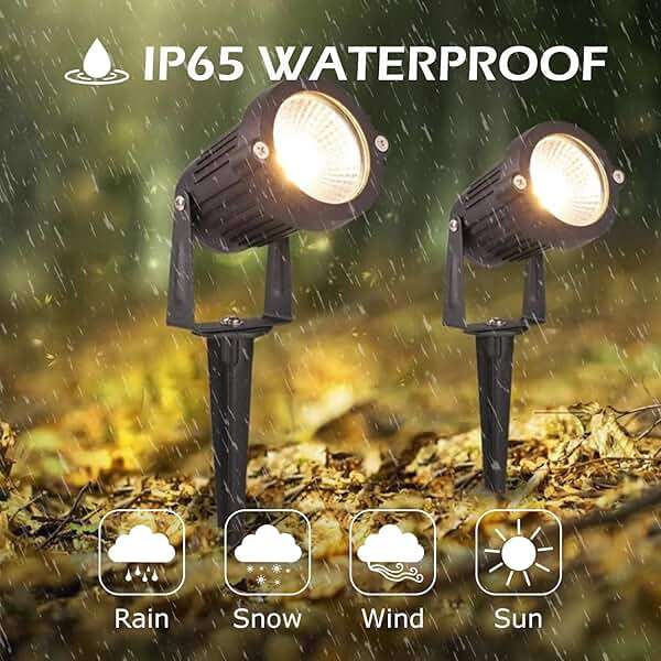 REEGOLD Low Voltage Landscape Lights Outdoor: 7W 700LM LED Landscape Lighting with Connectors for Tree Garden Yard Pathway | 12V 24V Warm White 2700K Spotlights | IP65 Waterproof | 6 Pack - Image 3