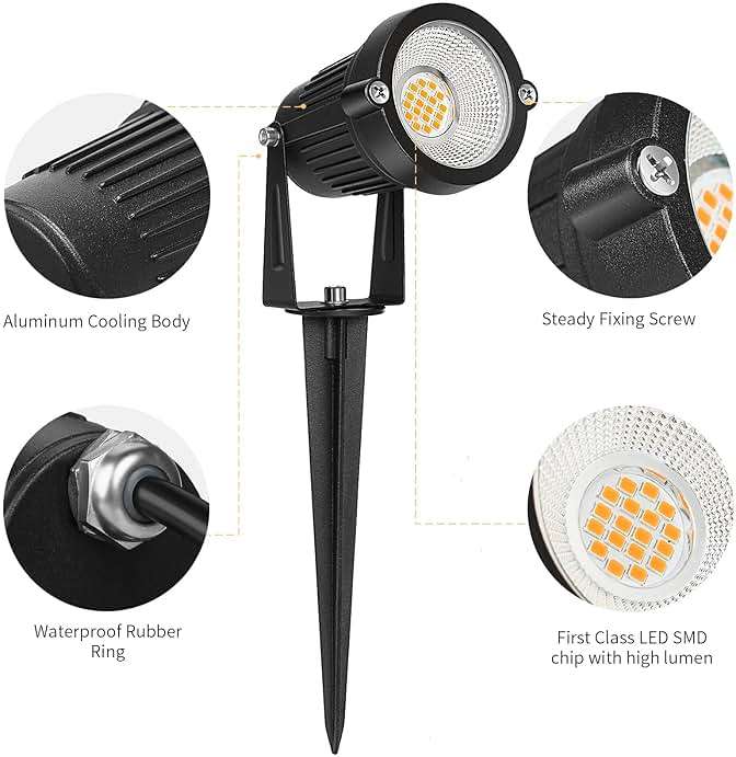 REEGOLD Low Voltage Landscape Lights Outdoor: 7W 700LM LED Landscape Lighting with Connectors for Tree Garden Yard Pathway | 12V 24V Warm White 2700K Spotlights | IP65 Waterproof | 6 Pack - Image 4