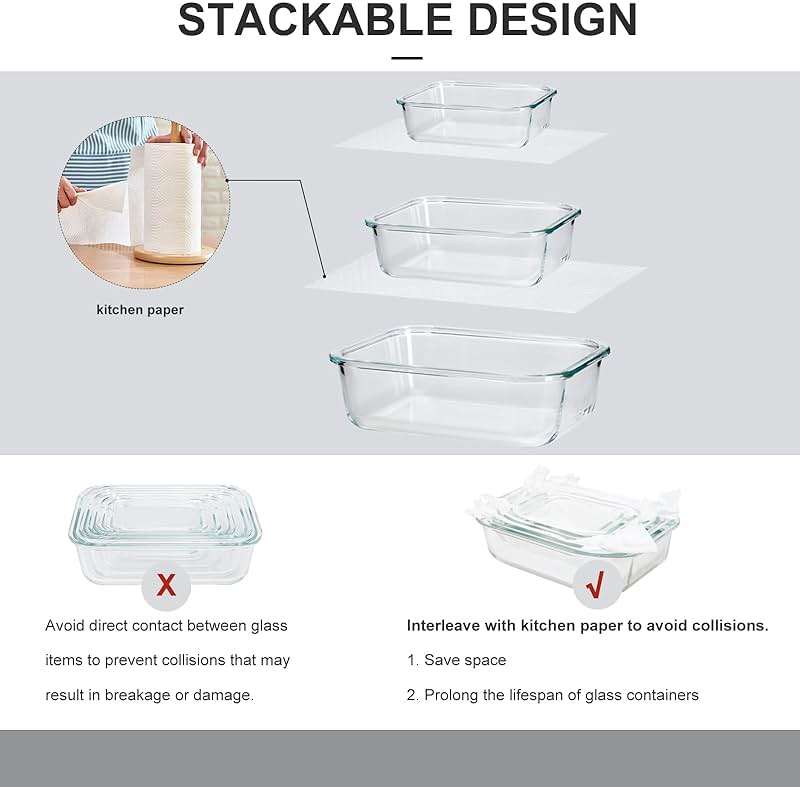 coccot Glass Food Storage Containers with Lids Airtight, Glass Meal Prep Containers for Lunch Food, Container Set, Easy to Open& Close/Microwave,Oven,Freezer,Dishwasher Safe/Leak-Proof（20 Pieces） - Image 5