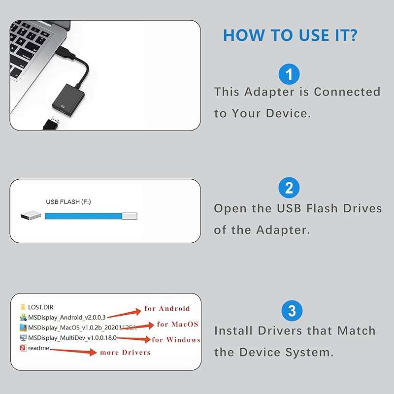 KUPOISHE USB to HDMI Adapter for Monitor Windows 11/10 / 8, HDMI USB Converter for Laptop Mac MacBook pro, USB 3.0 USB 2.0 HDMI Cable Multiple Monitors for Desktop PC TV - Image 6