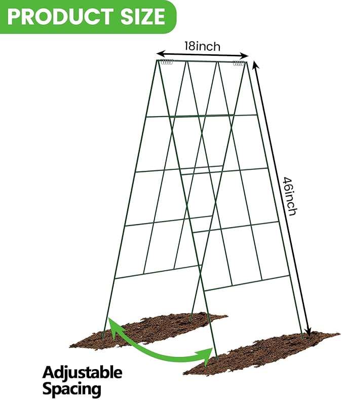 Toriexon Foldable Cucumber Trellis - 2 Pack, A-Frame Garden Trellis 46" L x 18" W, Steel Climbing Plants Support Raised Bed Trellis with Twist Ties & Plant Bags for Climbing Plants Outdoor - Image 2